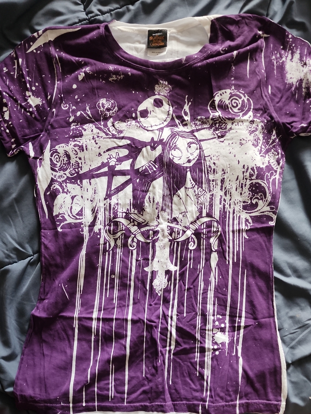 Purple Graphic Tee with White Print